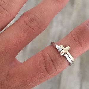Silpada - gold sideways cross ring - size 6